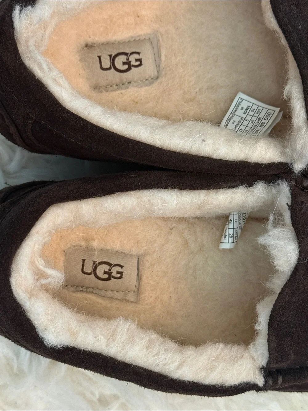 UGG Men's Brown Suede Shearling-Lined Slip-On Loafers
